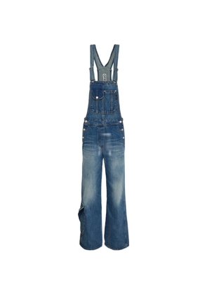 Open YY cargo pocket denim overalls - Blue