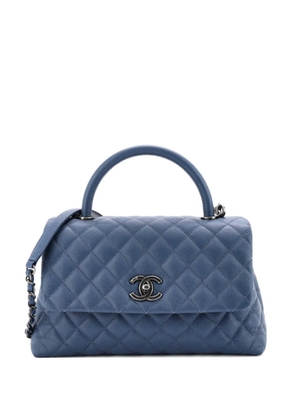CHANEL Pre-Owned Coco Top Handle Bag Quilted Caviar Small crossbody bag - Blue