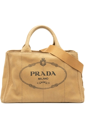 Prada Pre-Owned 2013-2025 Canvas Canapa Logo satchel - Brown