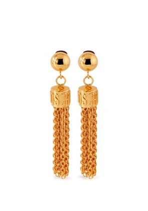 Moschino chain tassel clip earrings - Gold