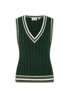 The Upside Santa Fe Julia V-neck cable-knit vest - Green