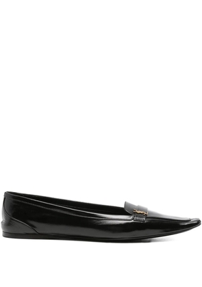 Saint Laurent Pre-Owned Poppy leather pointed-toe ballerinas - Black