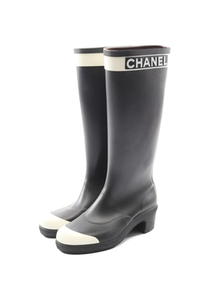 CHANEL Pre-Owned 1986-1988 Coco-mark rain boots - Black