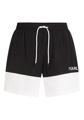 Karl Lagerfeld colour-block swim shorts - Black