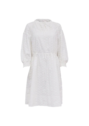 Chloé Vintage eyelet drawstring mini dress - White
