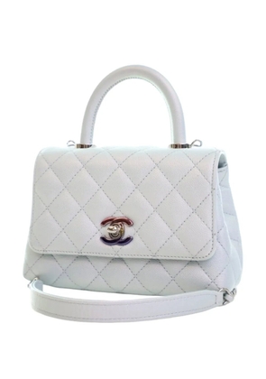 CHANEL Pre-Owned 2021-2025 Extra Mini Iridescent Caviar Rainbow CC Coco Top Handle Bag satchel - Blue