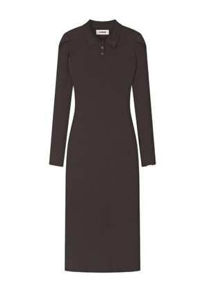 AERON rib-knit polo-neck midi dress - Brown