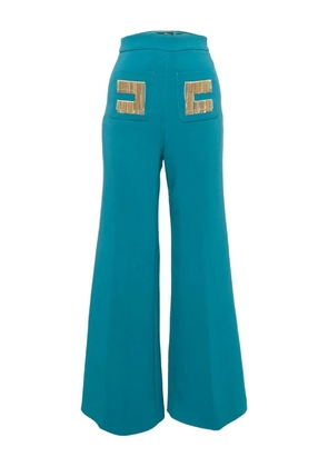 Elisabetta Franchi logo-detail trousers - Blue