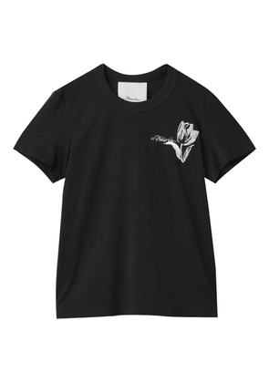 3.1 Phillip Lim tulip-embroidered short-sleeve top - Black