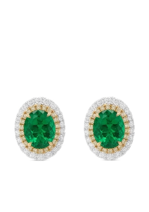 HYT Jewelry 18K white gold emerald and diamond earrings - Silver