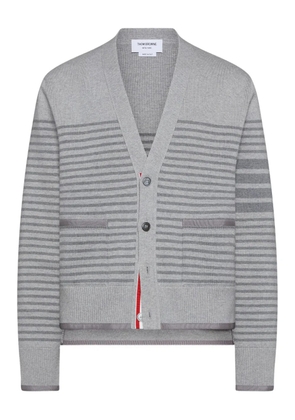 Thom Browne striped V-neck cardigan - Grey
