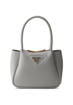 Prada logo-detail leather tote bag - Grey