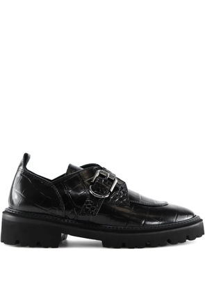 Notabene Tecla crocodile-effect derby shoes - Black
