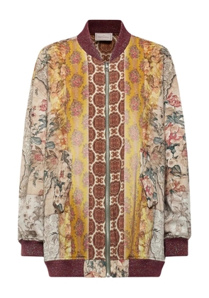 Pierre-Louis Mascia floral-panel bomber jacket - Brown