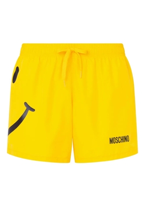 Moschino smiley-print swim shorts - Yellow