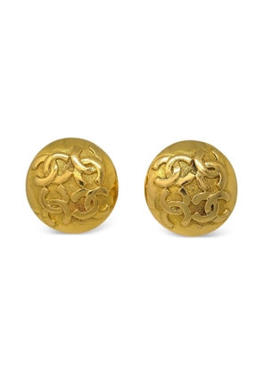 CHANEL Pre-Owned 1990-2000s button earrings - Gold