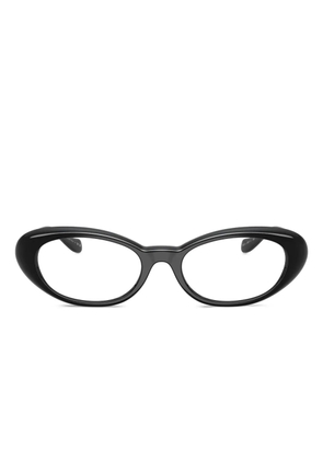 Versace Eyewear medusa-detail oval-frame glasses - Black