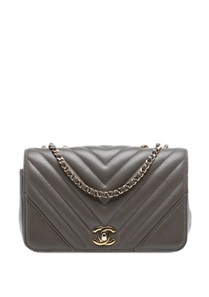 CHANEL Pre-Owned 2018-2019 Small Chevron Lambskin Statement Flap shoulder bag - Brown