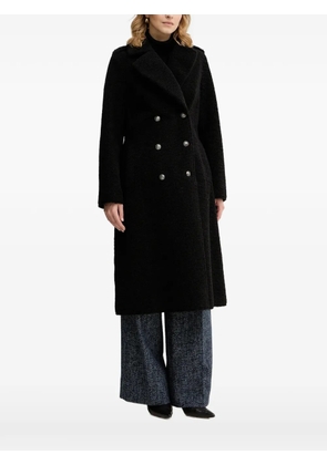 GUESS USA double-breasted faux-fur coat - Black