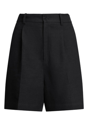 Ralph Lauren Collection pleated linen tailored shorts - Black