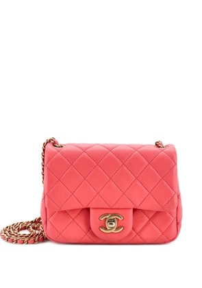 CHANEL Pre-Owned Pearl Crush Square Flap Bag Quilted Lambskin Mini crossbody bag - Pink