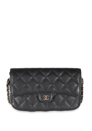 CHANEL Pre-Owned diamond-quilted phone holder - Black