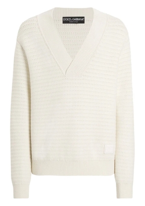 Dolce & Gabbana v-neck jumper - White
