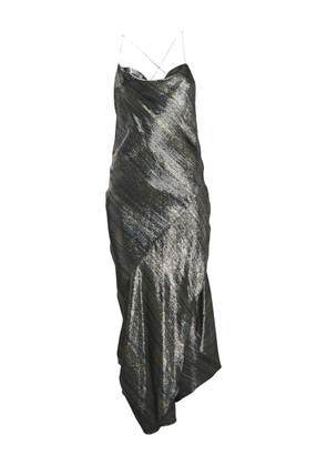 Haney asymmetric silk slip dress - Black