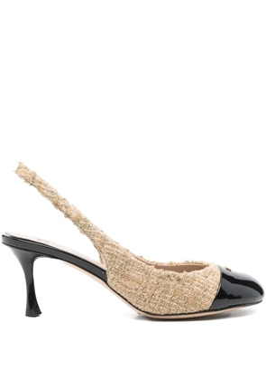 Nº21 panelled slingback pumps - Neutrals