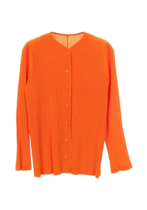 Issey Miyake Pre-Owned 2010s plissé buttoned shirt - Orange