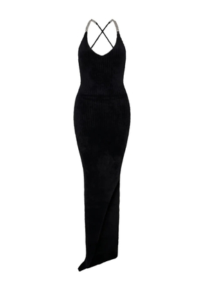David Koma chain-strap asymmetric-hem dress - Black