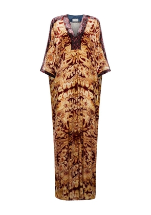 Pierre-Louis Mascia abstract-pattern maxi dress - Brown