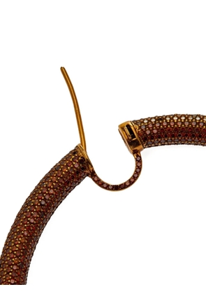 Jacob & Co. 18K yellow gold brown diamond hoop earrings