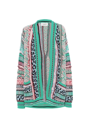 Laneus open-front patterned cardigan - Green