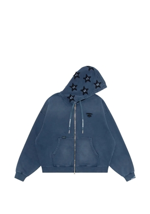 AAPE BY *A BATHING APE® star-appliqué zip-up hoodie - Blue