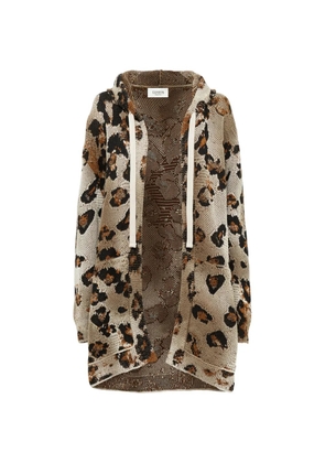 Laneus hooded leopard-print cardigan - Neutrals