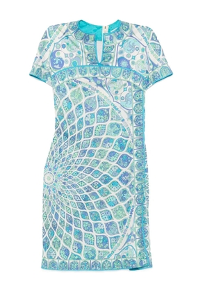 PUCCI Pre-Owned 1960s geometric-pattern silk dress - Blue