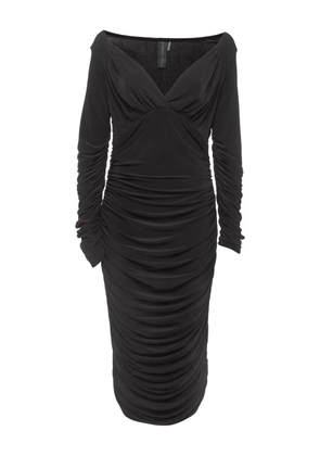 Norma Kamali Vintage draped midi dress - Black