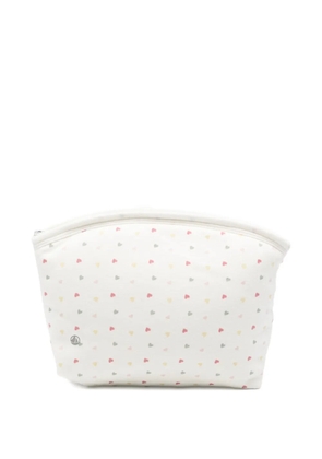 Petit Bateau heart-print makeup bag - White