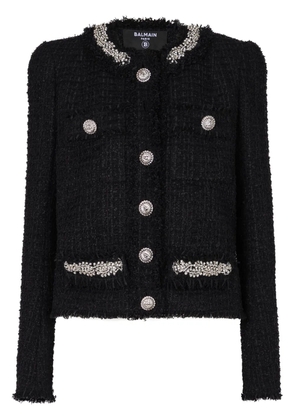 Balmain embroidered tweed jacket - Black