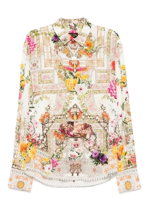 Camilla long-sleeved shirt - Neutrals