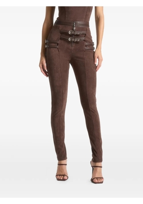 Manière De Voir buckle-detail leggings - Brown