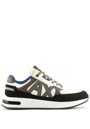 Armani Exchange logo-patch panelled sneakers - Black