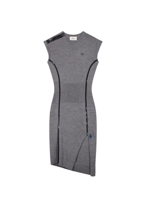 Coperni side-gathering cap-sleeve mini dress - Grey