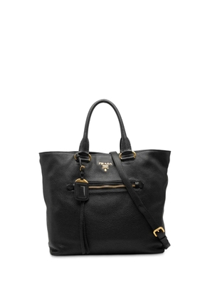 Prada Pre-Owned 2000-2025 Vitello Daino Open Convertible Tote satchel - Black