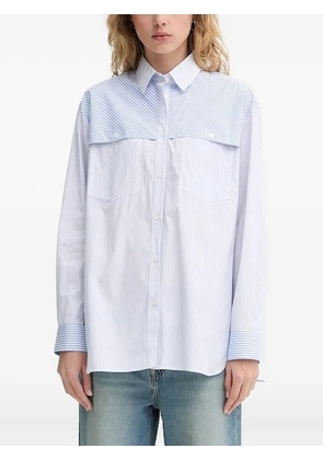 PS Paul Smith striped panelled shirt - Blue