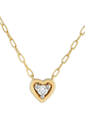 LB Exclusive 14K yellow gold diamond heart-pendant necklace