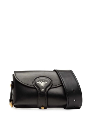 Christian Dior Pre-Owned 2016 Mini Leather D Bee Saddle Bag crossbody bag - Black