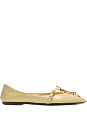 Balmain Sync pointed-toe ballet flats - Yellow