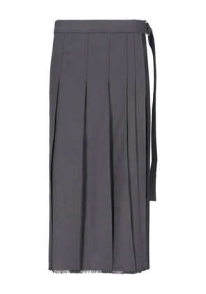 LVIR pleated fringed midi skirt - Grey
